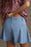 Pleated Patchwork Panel Lightweight Denim Shorts - Byyde