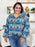 Double Take Full Size Printed Balloon Sleeve Blouse - Byyde