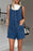 Button Front Denim Overall Shorts with Front Pockets - Byyde