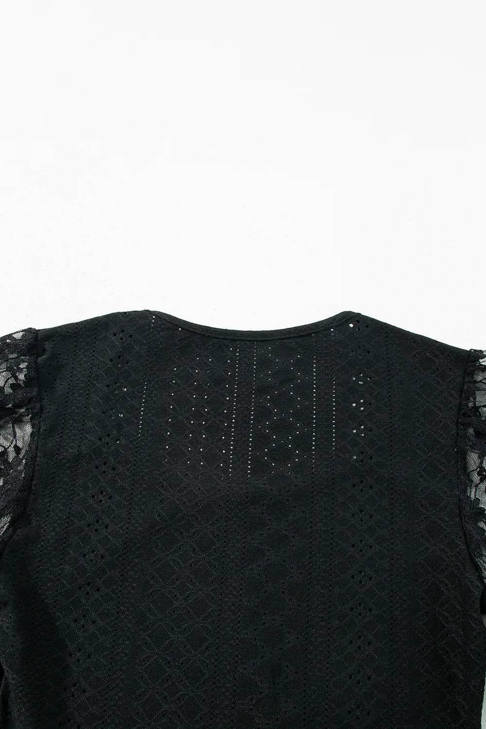 Eyelet Lace Long Sleeve Bodysuit - Byyde