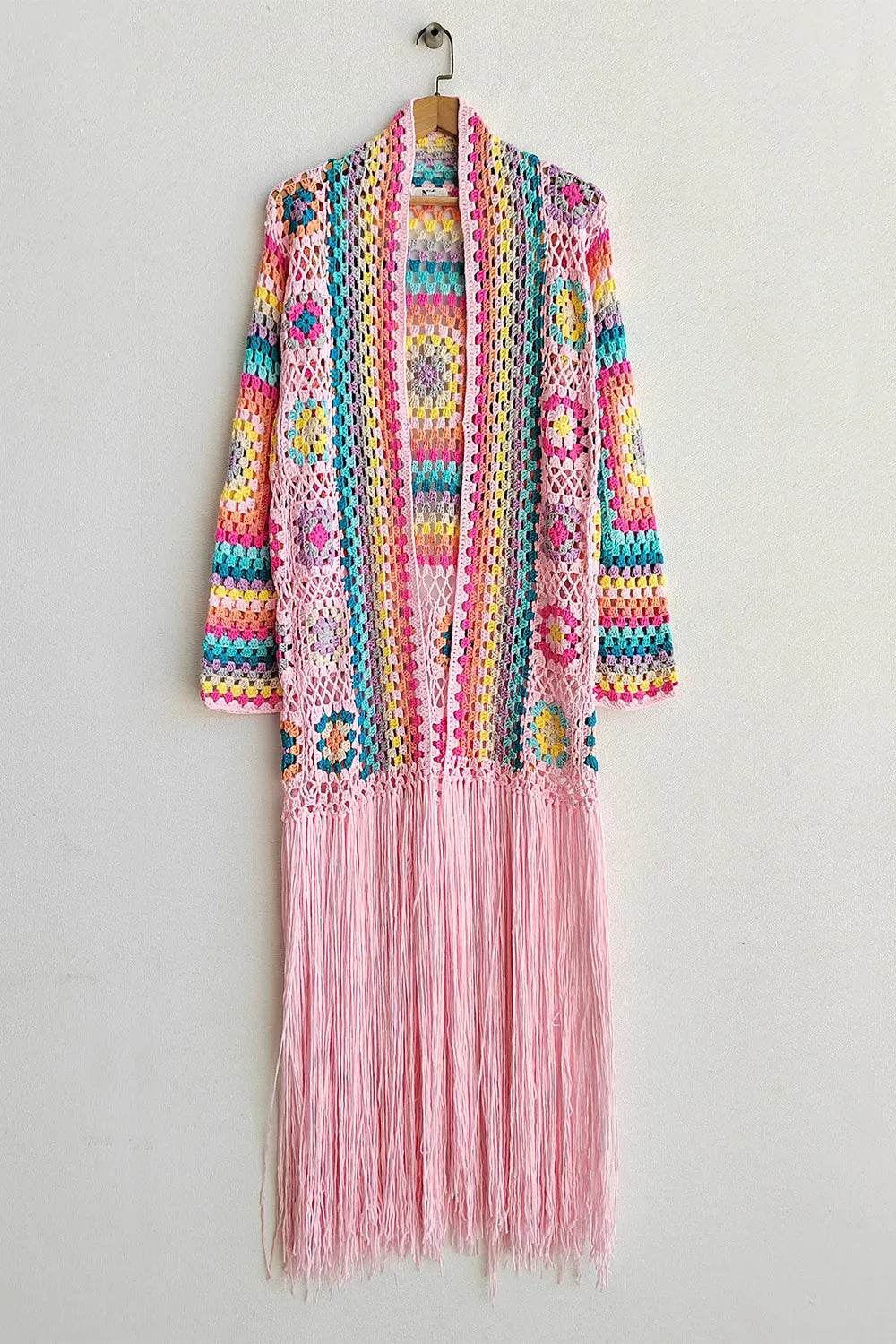 Fringe Tied Long Sleeve Cardigan - Byyde