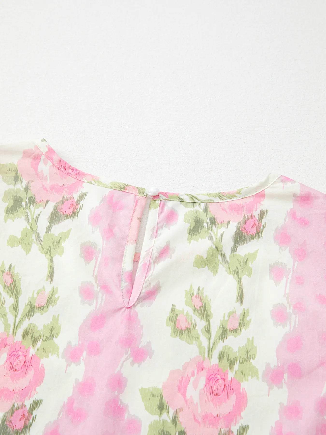 Floral Print Ruffled Sleeve Blouse - Byyde