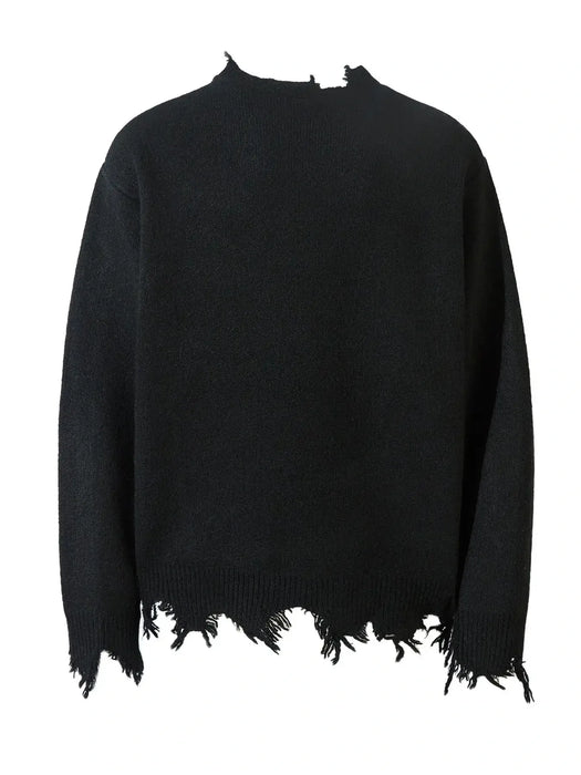 Men's Distressed Hem Half-Zip Sweater - Byyde