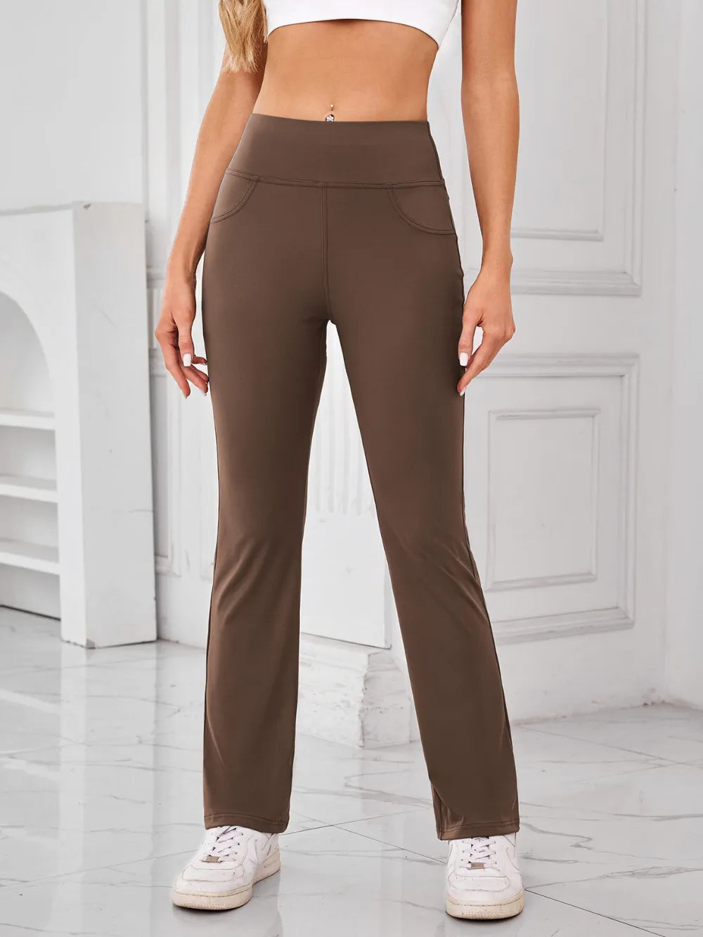 Lovelet High Waist Active Pants with Pockets - Byyde