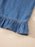 Sleeveless Ruffle Hem Denim Tank Top - Byyde