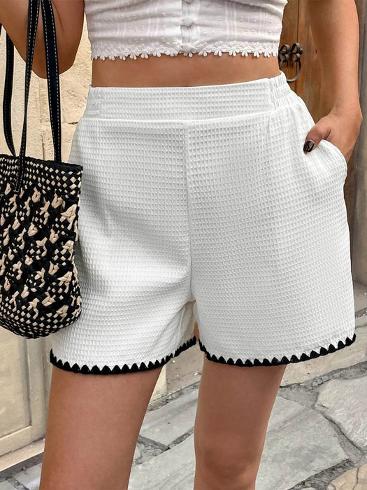 Contrast Trim Shorts with Pockets - Byyde