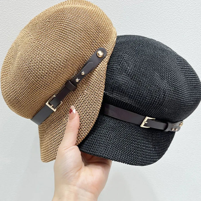Straw Woven Buckle Hat - Byyde