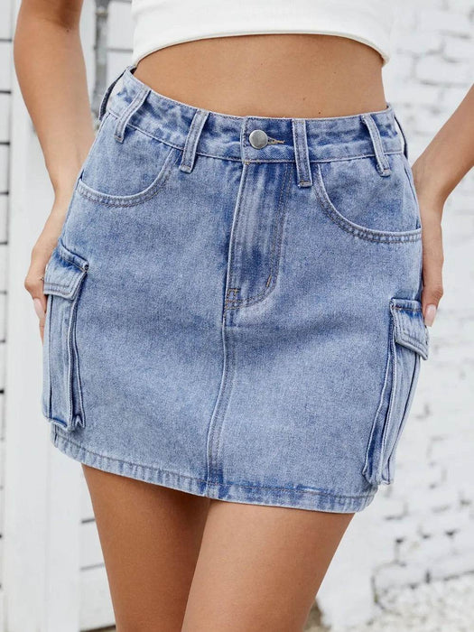 Cargo Denim Skirt - Byyde