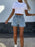High Waist Wash Denim Shorts - Byyde