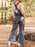 Vintage Washed Wide Leg Denim Overalls with Front Pockets - Byyde