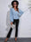 Floral V-Neck Balloon Sleeve Peplum Blouse - Byyde