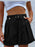 High-Waisted Pleated Shorts with Belt Detail - Byyde