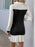 Two Tone Pleated Long Sleeve Shirt Dress - Byyde