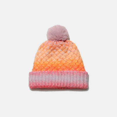 Gradient Knit Hat with Pompom - Byyde