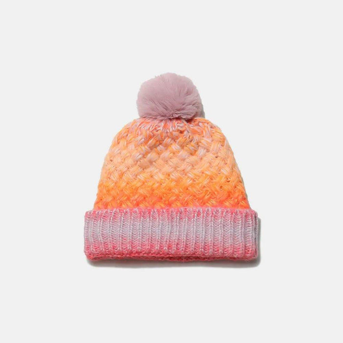 Gradient Knit Hat with Pompom - Byyde