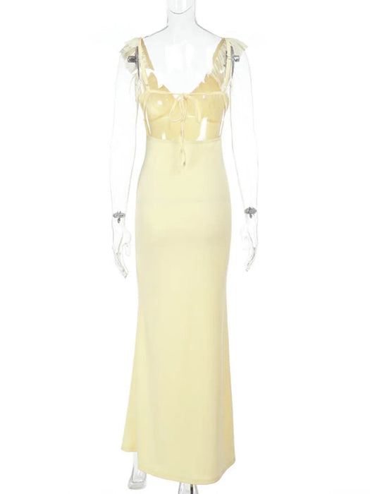 Ruffled V-Neck Sleeveless Maxi Dress - Byyde