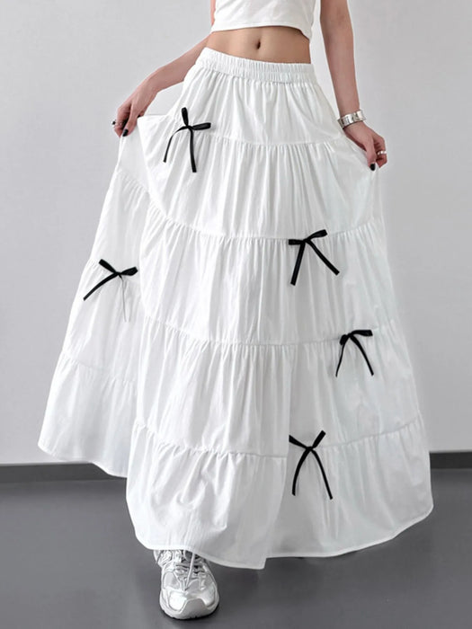 Tiered Bow Maxi Skirt - Byyde