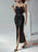 Devine Slit Ruched Maxi Cami Dress - Byyde