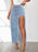 High Rise Slit Denim Skirt - Byyde