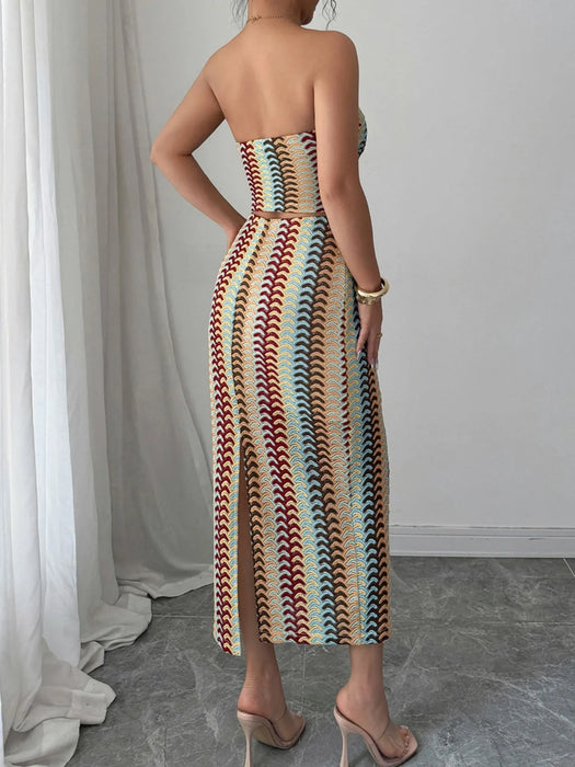 Printed Tube Top and Skirt Set - Byyde