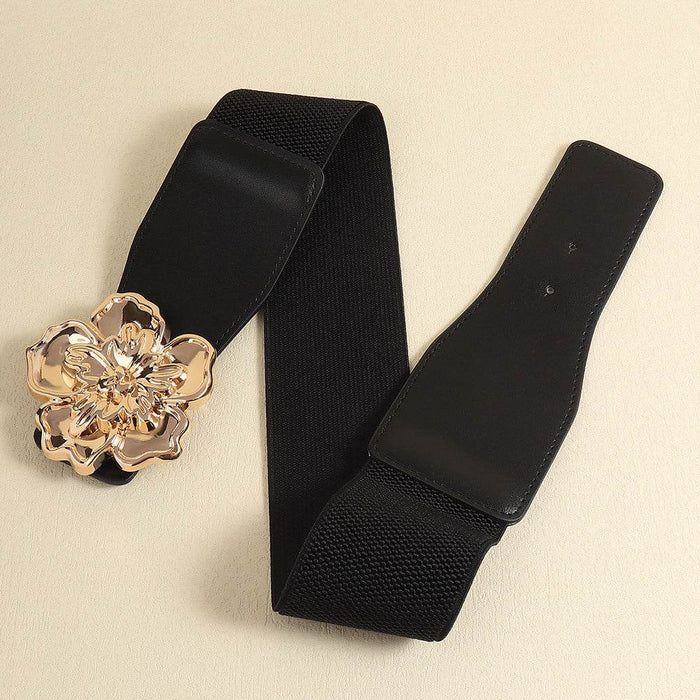 Flower Alloy Buckle Elastic Belt - Byyde