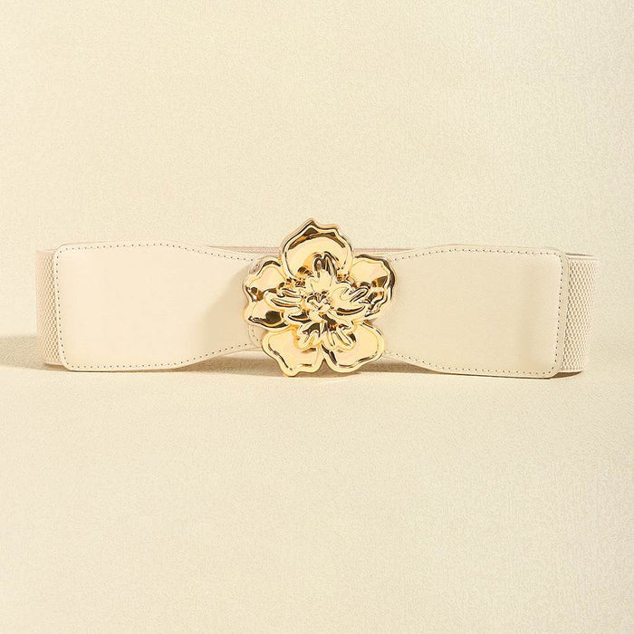 Flower Alloy Buckle Elastic Belt - Byyde