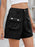 High Waist Cargo Denim Shorts with Multi Pockets - Byyde