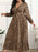 Plus Size Leopard Print Surplice Maxi Dress - Byyde