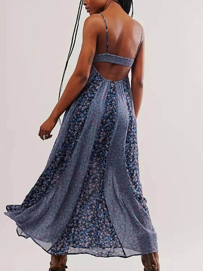 Floral V-Neck Maxi Cami Dress - Byyde