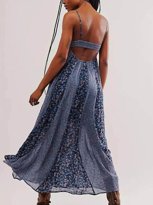 Floral V-Neck Maxi Cami Dress - Byyde