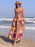 Slit Printed Halter Neck Cami Dress - Byyde