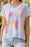 High-Low V-Neck Short Sleeve Blouse - Byyde