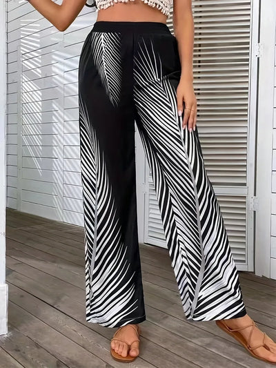 Printed Wide Leg Pants - Byyde