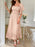 Square Neck Puff Sleeve Ruffle Trim Maxi Dress - Byyde