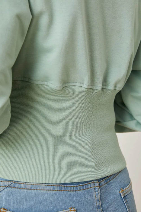 Boat Neck Lantern Sleeve Blouse - Byyde