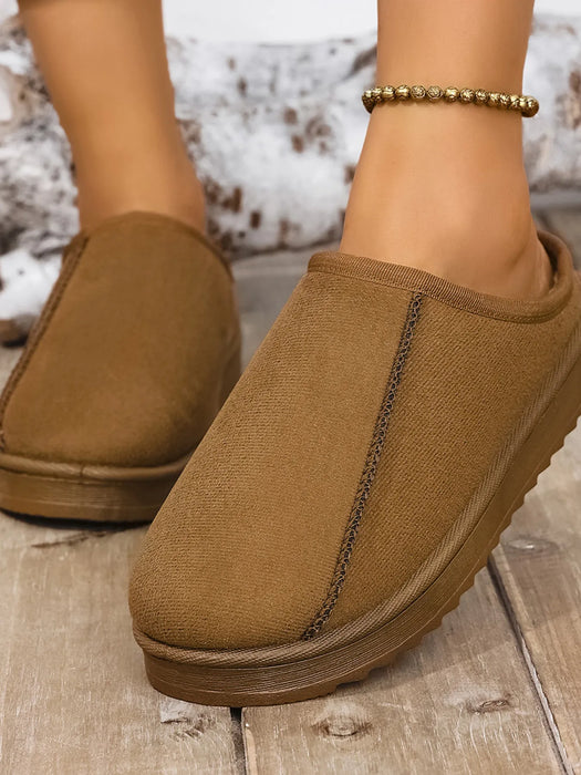 Round Toe Platform Slippers - Byyde