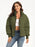 Zip Up Turtleneck Long Sleeve Puffer Jacket - Byyde