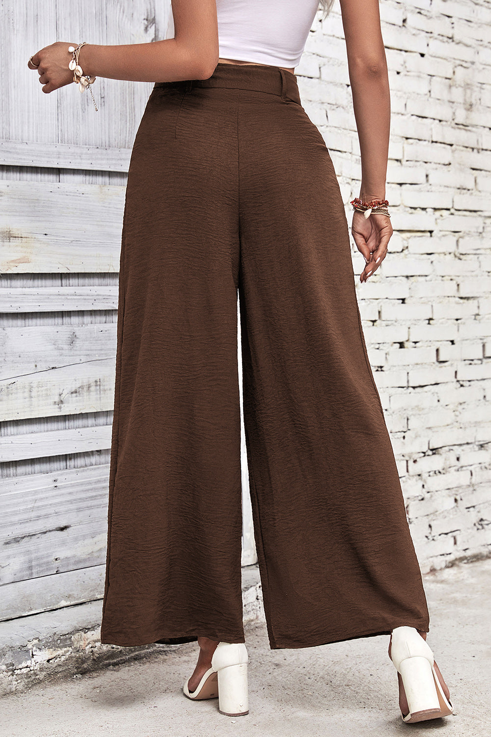 High Waisted Wide Leg Pants - Byyde