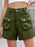 High Waist Cargo Denim Shorts with Multi Pockets - Byyde