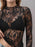 Floral Mock Neck Long Sleeve Mesh Top - Byyde