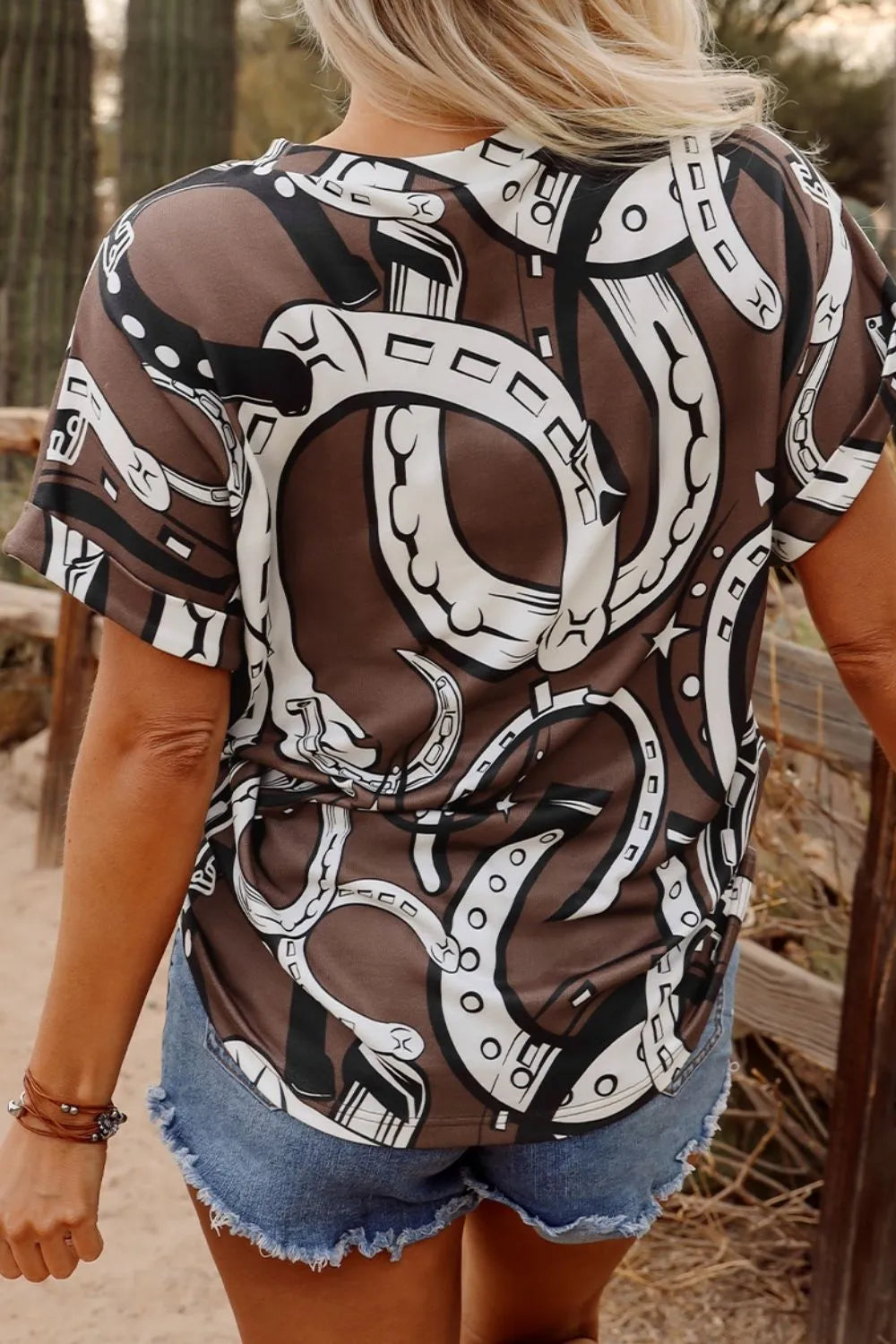 Printed Round Neck Short Sleeve T-Shirt - Byyde