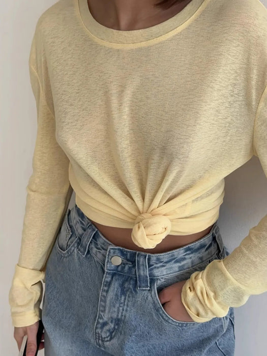 Knotted Long Sleeve T-Shirt - Byyde