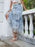 Tiered Ruffle Denim Patchwork Skirt - Byyde