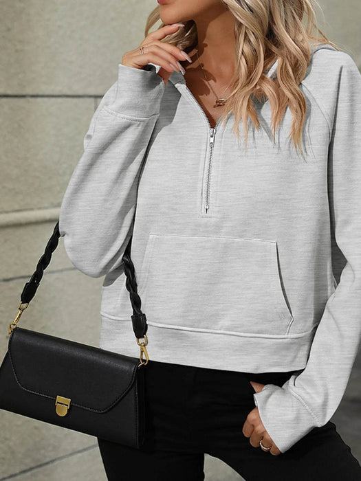 Half-Zip Hoodie with Kangaroo Pocket - Byyde