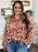 Double Take Full Size Printed Ruffle Trim Balloon Sleeve Shirt - Byyde