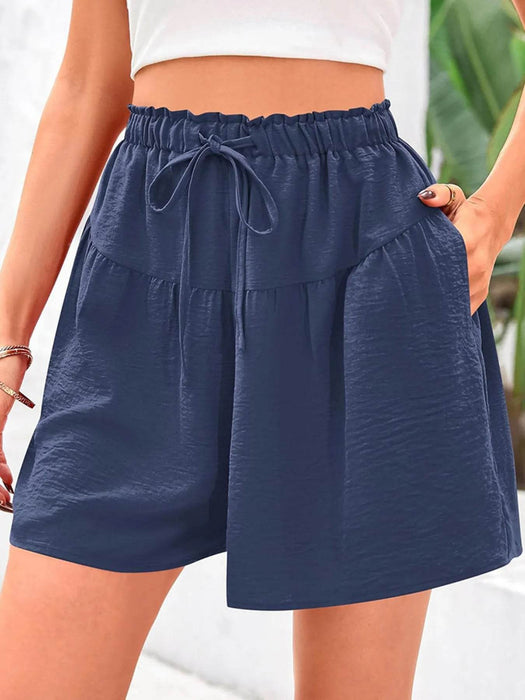 Full Size Casual Drawstring High Waist Relaxed Shorts Plus Size - Byyde