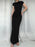 Ruched Slit Cap Sleeve Maxi Dress - Byyde