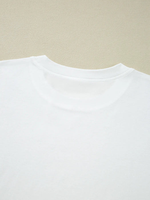 Lace Long Sleeve Insert Drop Shoulder Tee - Byyde