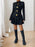 Decorative Button Mock Neck Long Sleeve Mini Dress - Byyde