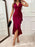 Ruffle Hem V-Neck Bodycon Dress - Byyde